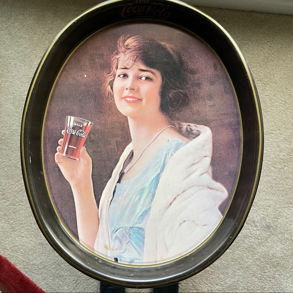 Vintage Coca Cola Metal Oval Tray Collectable